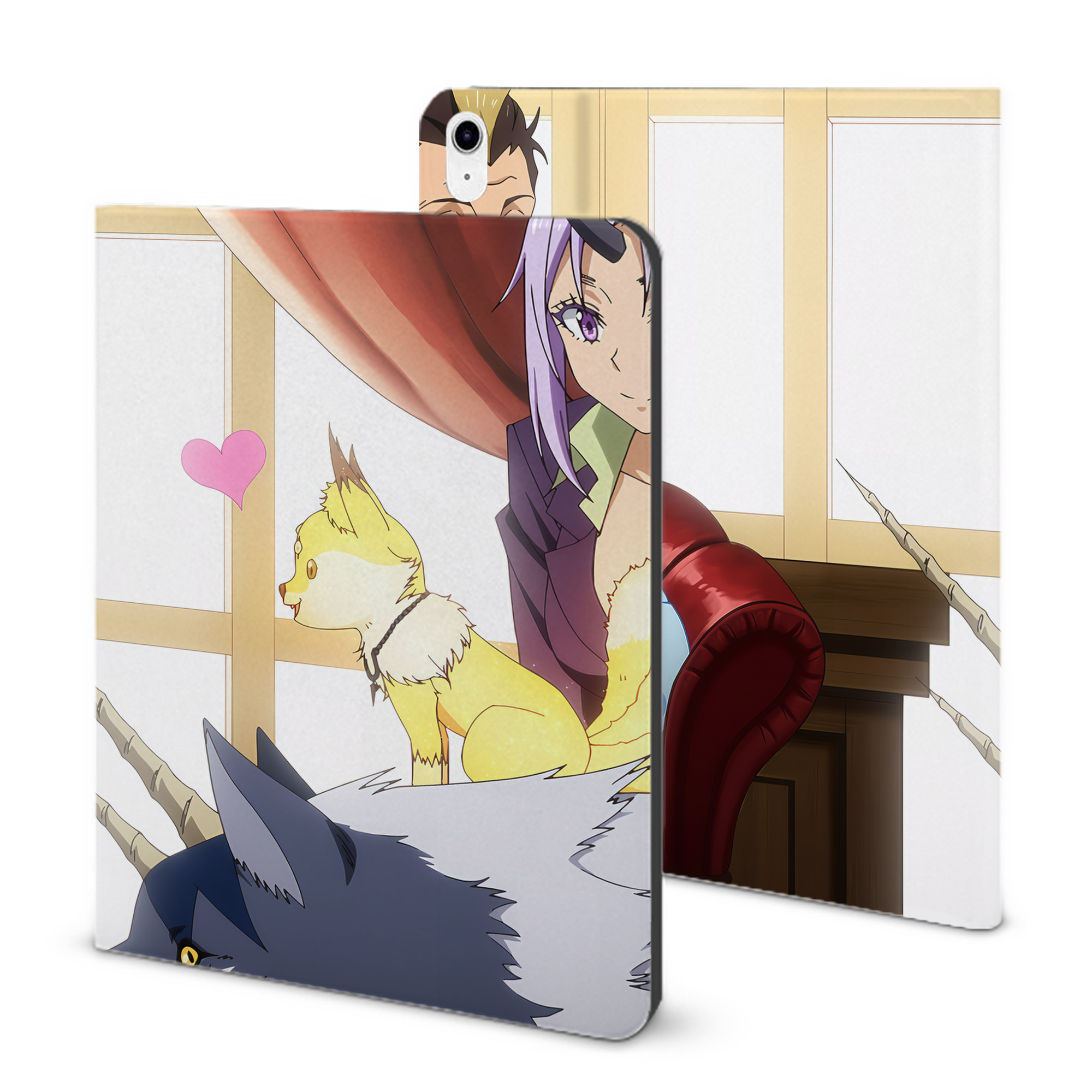 （画像用） 転スラ Regarding Reincarnated to Slime IPad ケース ブック型 PUレザー TPU 耐衝撃 軽量 薄型 ペン収納なし 全面保護 IPad 各モデル対応